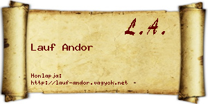 Lauf Andor névjegykártya