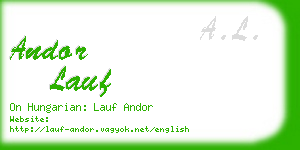 andor lauf business card